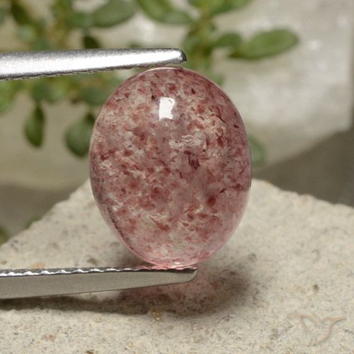 3.67ct Natural rosa rosa Quartzo Morango, oval, Translúcido