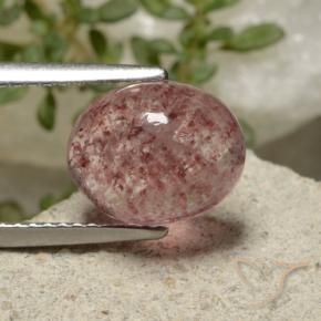 Quartzo Morango rosa rosa Natural 3.67ct, oval, Translúcido
