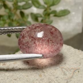 Quartzo Morango rosa rosa Natural 3.67ct, oval, Translúcido