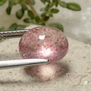 Quartzo Morango rosa médio Natural 3.32ct, oval, Translúcido