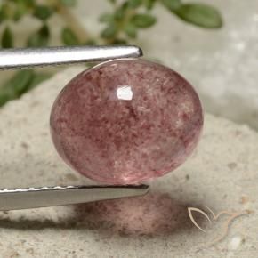 Quartzo Morango rosa médio Natural 4.30ct, oval, Translúcido