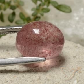 Quartzo Morango rosa médio Natural 4.30ct, oval, Translúcido