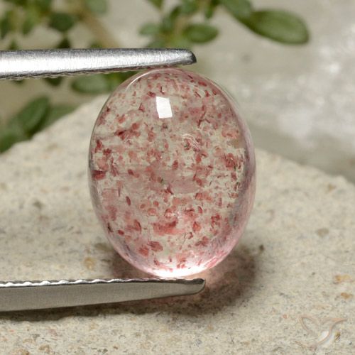 3.80ct Natural rosa médio Quartzo Morango, oval, Translúcido