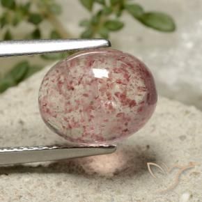 Quartzo Morango rosa médio Natural 3.80ct, oval, Translúcido