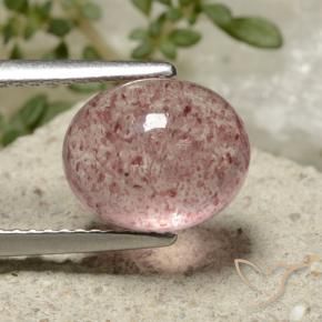 Quartzo Morango Rosa Terroso Natural 3.76ct, oval, Translúcido