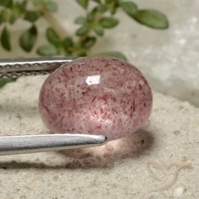Quartzo Morango Rosa Terroso Natural 3.76ct, oval, Translúcido