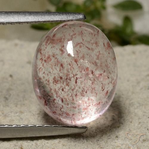 5.09ct Natural Luz rosa Quartzo Morango, oval, Translúcido