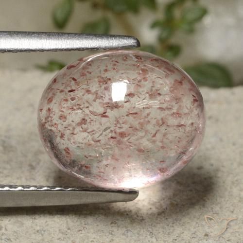 Quartzo Morango Luz rosa Natural 5.09ct, oval, Translúcido