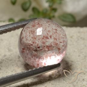 Quartzo Morango Luz rosa Natural 4.46ct, Redondo, Translúcido
