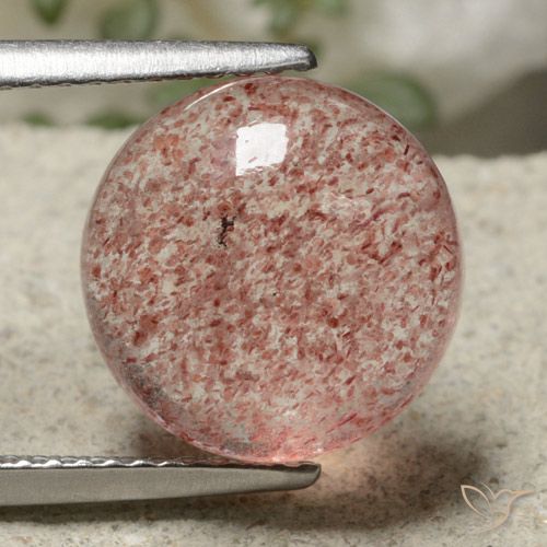5.44ct Natural Rosa Claro Rosa Quartzo Morango, Redondo, Translúcido