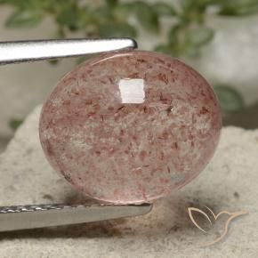 Quartzo Morango Rosa Claro Rosa Natural 4.63ct, oval, Translúcido