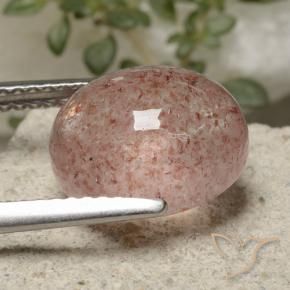 Quartzo Morango Rosa Claro Rosa Natural 4.63ct, oval, Translúcido