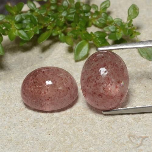10.08ctw Natural rosa médio Quartzo Morango, oval, Translúcido