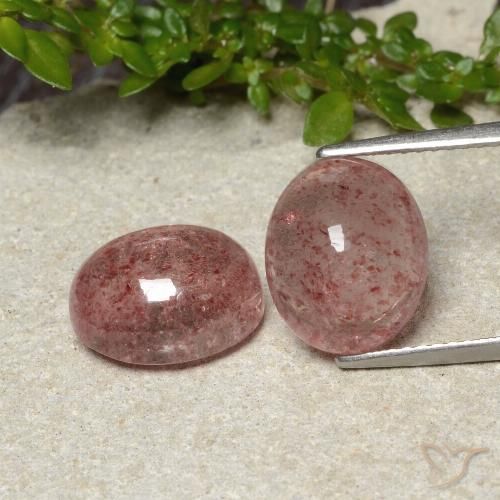 9.10ctw Natural rosa rosa Quartzo Morango, oval, Translúcido