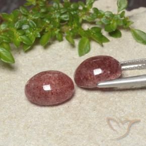 Pedras preciosas de Quartzo Morango rosa rosa natural de 6.51 ct, oval, Translúcido