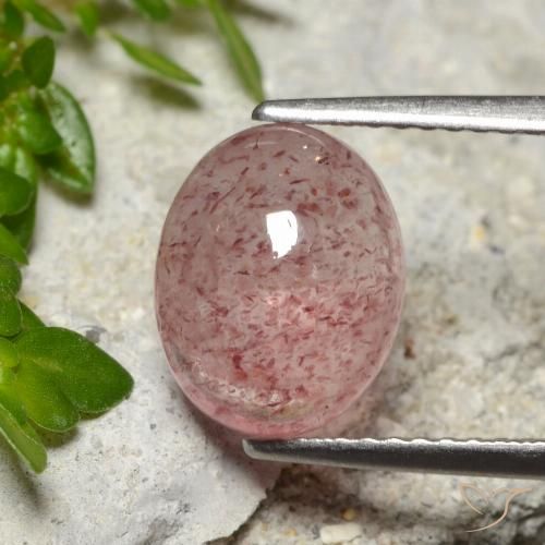 3.65ct Natural Rosa Médio Claro Quartzo Morango, oval, Translúcido
