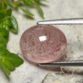 Quartzo Morango Rosa Médio Claro Natural 3.65ct, oval, Translúcido