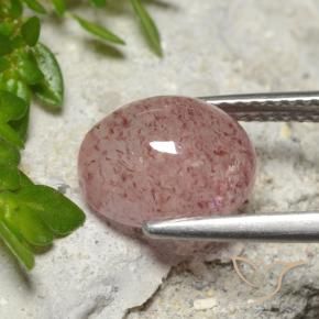 Quartzo Morango Rosa Médio Claro Natural 3.65ct, oval, Translúcido