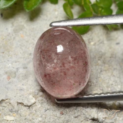 3.51ct Natural rosa médio Quartzo Morango, oval, Translúcido