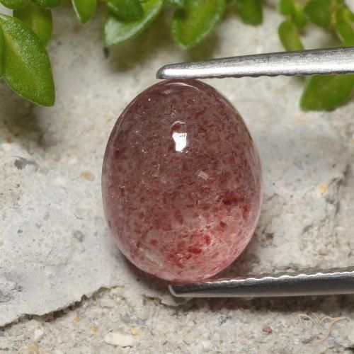 3.50ct Natural rosa rosa Quartzo Morango, oval, Translúcido