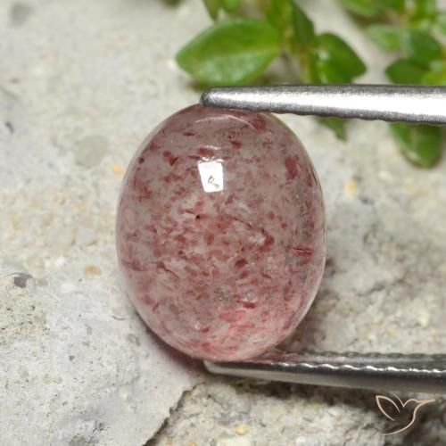 3.36ct Natural Rosa Médio Claro Quartzo Morango, oval, Translúcido