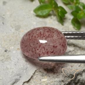 Quartzo Morango Rosa Médio Claro Natural 3.36ct, oval, Translúcido