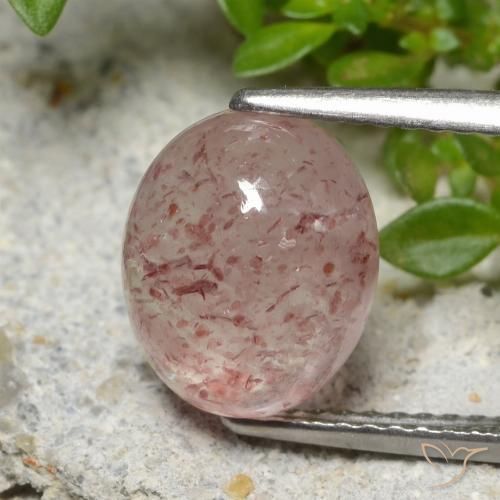 3.66ct Natural rosa médio Quartzo Morango, oval, Translúcido