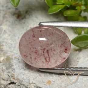 Quartzo Morango rosa médio Natural 3.66ct, oval, Translúcido