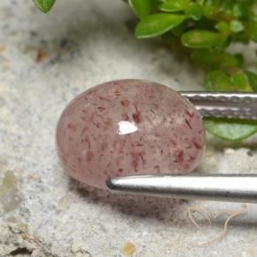 Quartzo Morango rosa médio Natural 3.66ct, oval, Translúcido