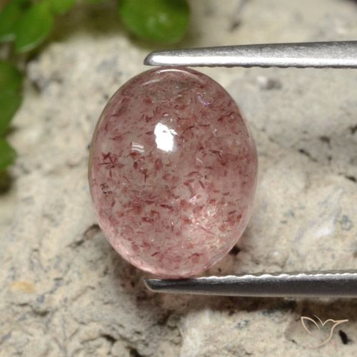 3.71ct Natural rosa médio Quartzo Morango, oval, Translúcido