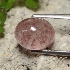 Quartzo Morango rosa médio Natural 3.71ct, oval, Translúcido