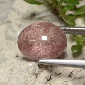 Quartzo Morango Luz rosa Natural 3.93ct, oval, Translúcido