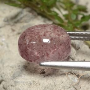 Quartzo Morango Rosa Chiclete Claro Natural 4.09ct, oval, Translúcido