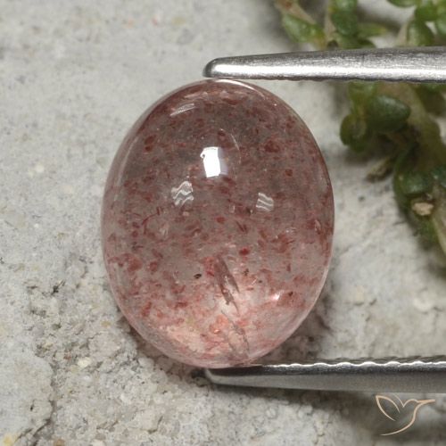 3.40ct Natural vermelho indiano Quartzo Morango, oval, Translúcido