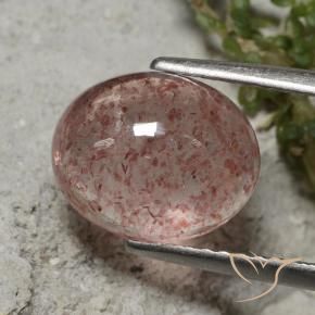 Quartzo Morango vermelho indiano Natural 3.40ct, oval, Translúcido