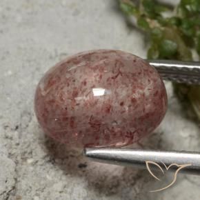 Quartzo Morango vermelho indiano Natural 3.40ct, oval, Translúcido