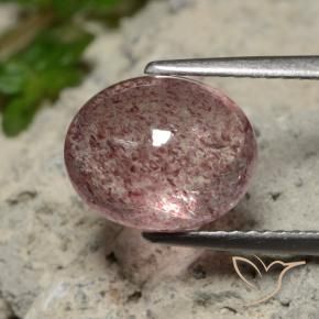 Quartzo Morango rosa rosa Natural 3.36ct, oval, Translúcido