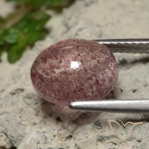 Quartzo Morango rosa rosa Natural 3.36ct, oval, Translúcido