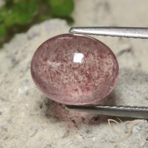 Quartzo Morango rosa rosa Natural 3.20ct, oval, Translúcido