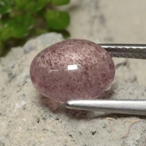 Quartzo Morango rosa rosa Natural 3.20ct, oval, Translúcido