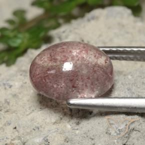 Quartzo Morango Rosa Jujuba Profundo Natural 2.94ct, oval, Translúcido