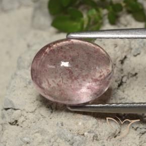 Quartzo Morango Luz rosa Natural 3.34ct, oval, Translúcido