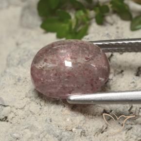 Quartzo Morango Luz rosa Natural 3.34ct, oval, Translúcido