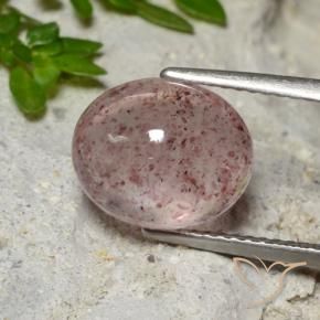 Quartzo Morango Rosa Jujuba Profundo Natural 4.35ct, oval, Translúcido