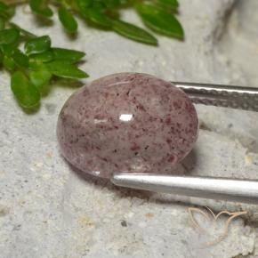 Quartzo Morango Rosa Jujuba Profundo Natural 4.35ct, oval, Translúcido