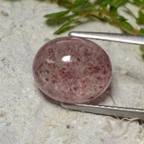 Quartzo Morango Rosa Jacarandá Profundo Natural 4.52ct, oval, Translúcido