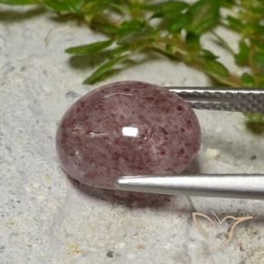 Quartzo Morango Rosa Jacarandá Profundo Natural 4.52ct, oval, Translúcido