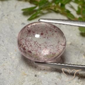 Quartzo Morango rosa médio Natural 4.09ct, oval, Translúcido