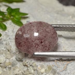 Quartzo Morango rosa médio Natural 4.64ct, oval, Translúcido
