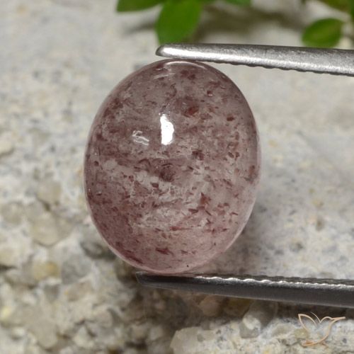 5.07ct Natural Rosa escuro Quartzo Morango, oval, Translúcido
